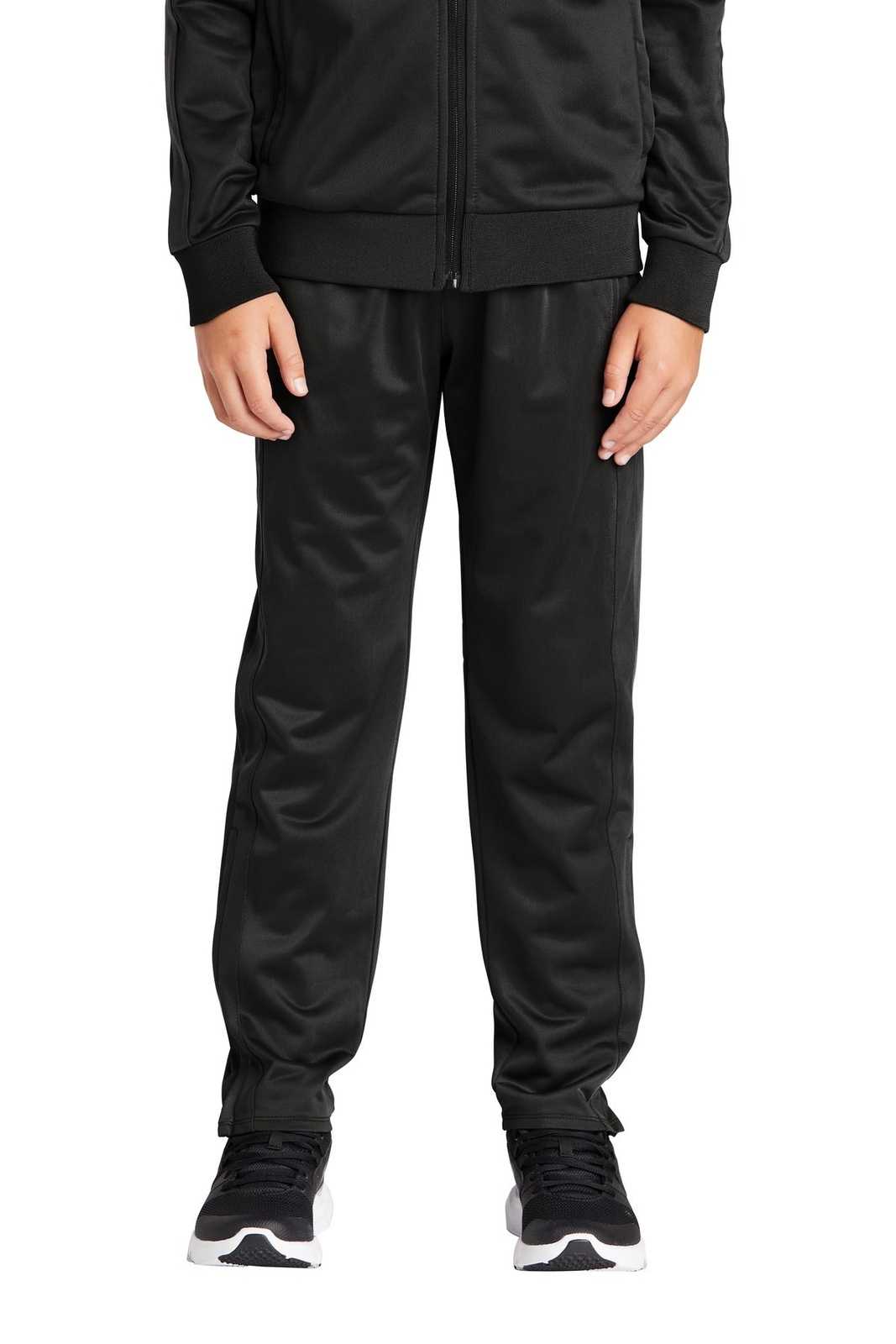 Sport-Tek YPST95 Youth Tricot Track Jogger - Black - HIT a Double - 1