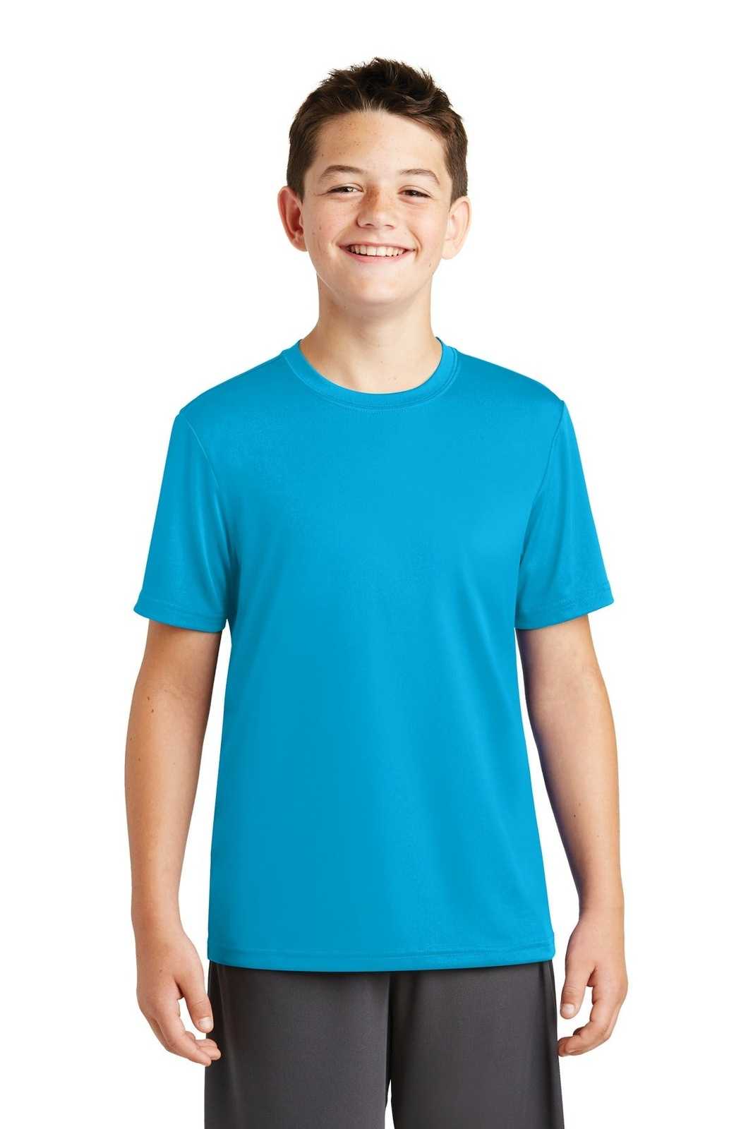 Sport-Tek YST320 Youth PosiCharge Tough Tee - Atomic Blue - HIT a Double - 1