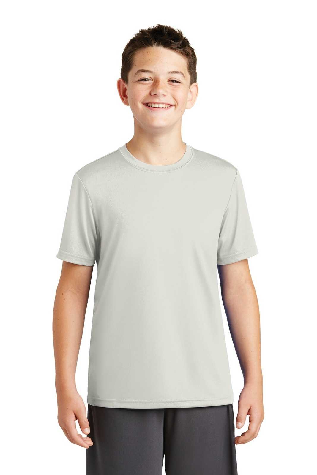 Sport-Tek YST320 Youth PosiCharge Tough Tee - Silver - HIT a Double - 1