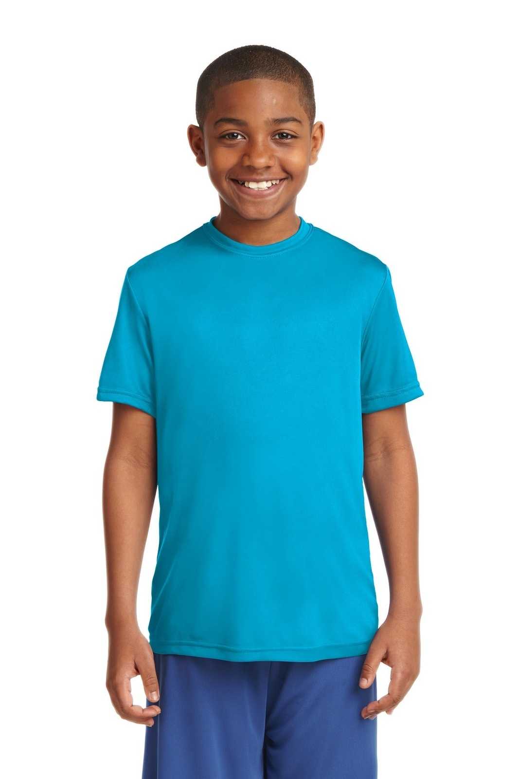 Sport-Tek YST350 Youth PosiCharge Competitor Tee - Atomic Blue - HIT a Double - 1