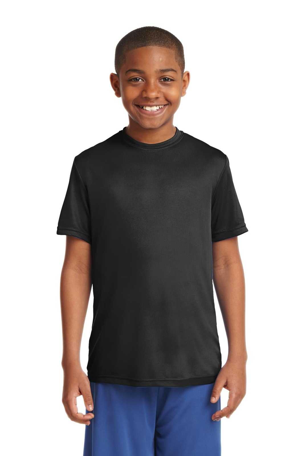 Sport-Tek YST350 Youth PosiCharge Competitor Tee - Black - HIT a Double - 1