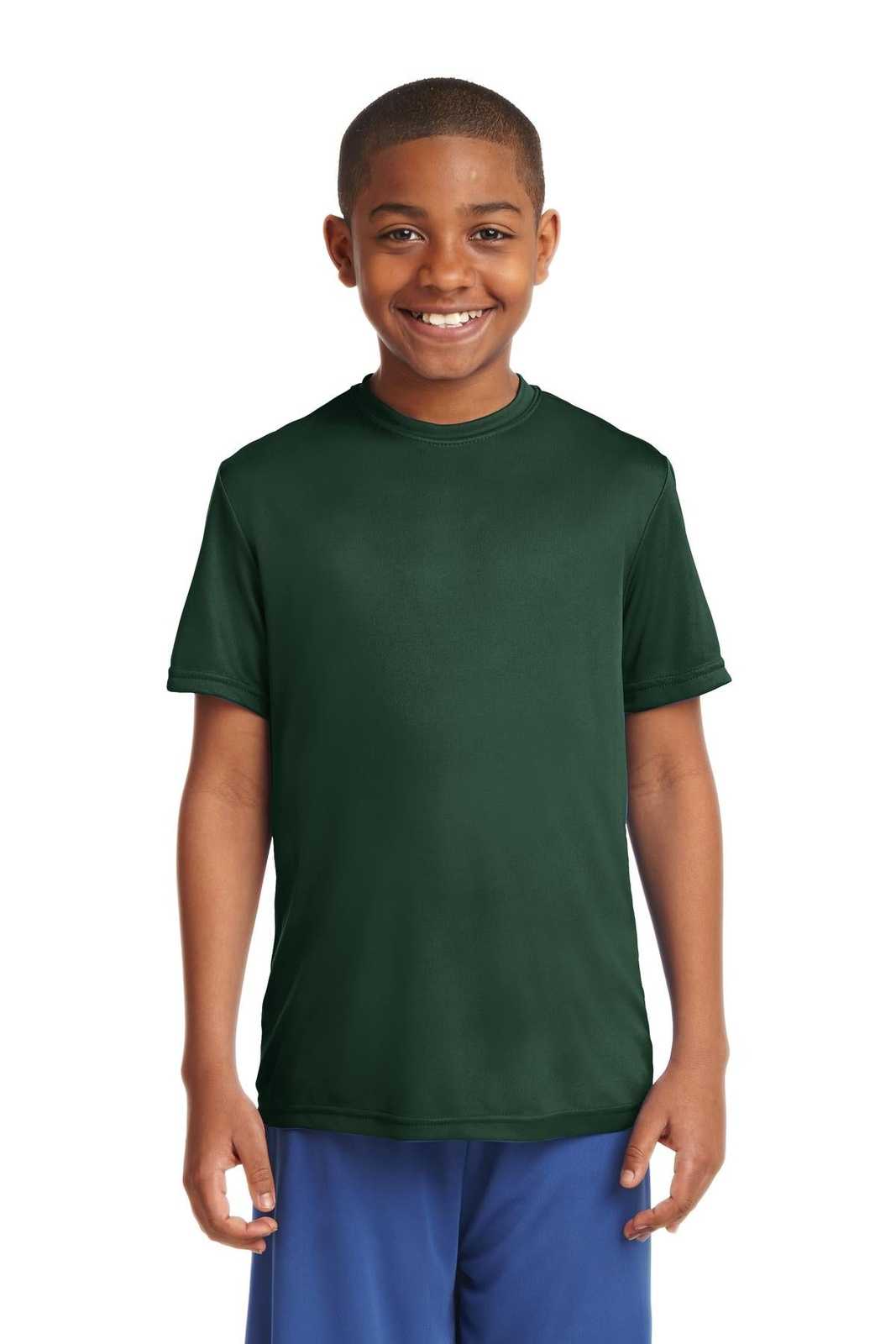Sport-Tek YST350 Youth PosiCharge Competitor Tee - Forest Green - HIT a Double - 1
