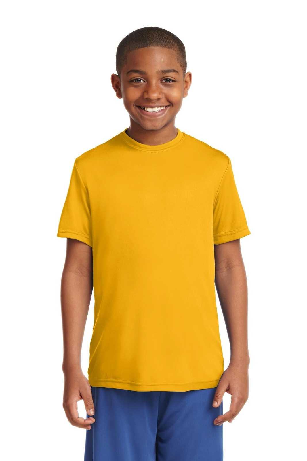 Sport-Tek YST350 Youth PosiCharge Competitor Tee - Gold - HIT a Double - 1