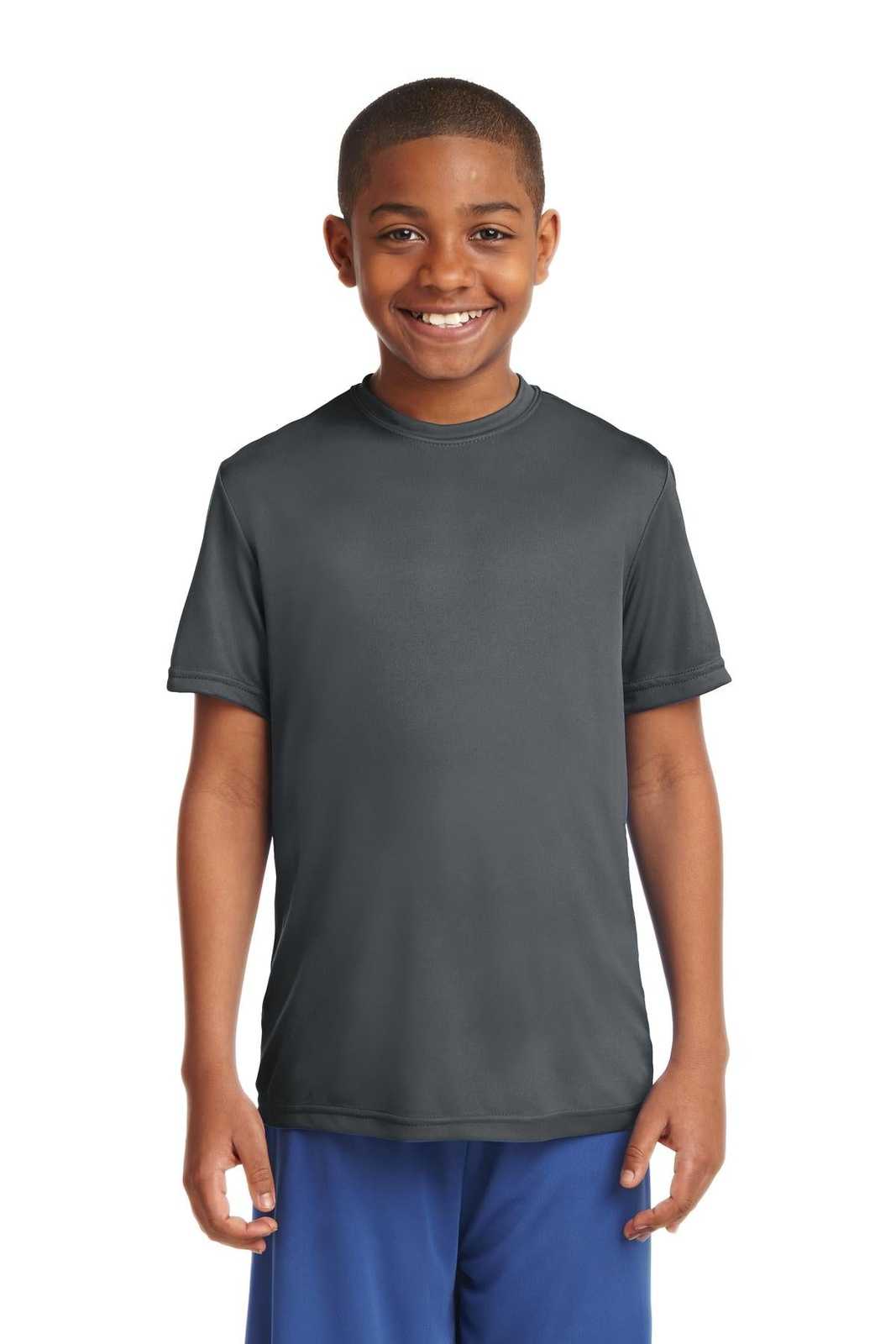 Sport-Tek YST350 Youth PosiCharge Competitor Tee - Iron Gray - HIT a Double - 1