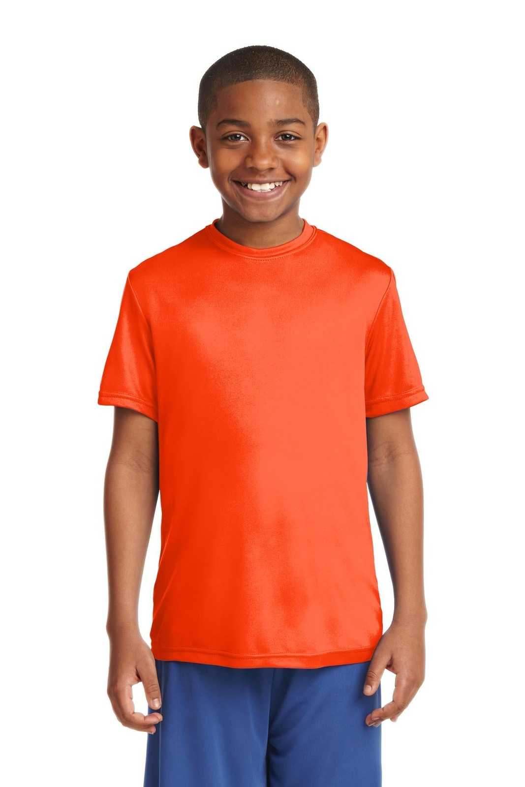Sport-Tek YST350 Youth PosiCharge Competitor Tee - Neon Orange - HIT a Double - 1