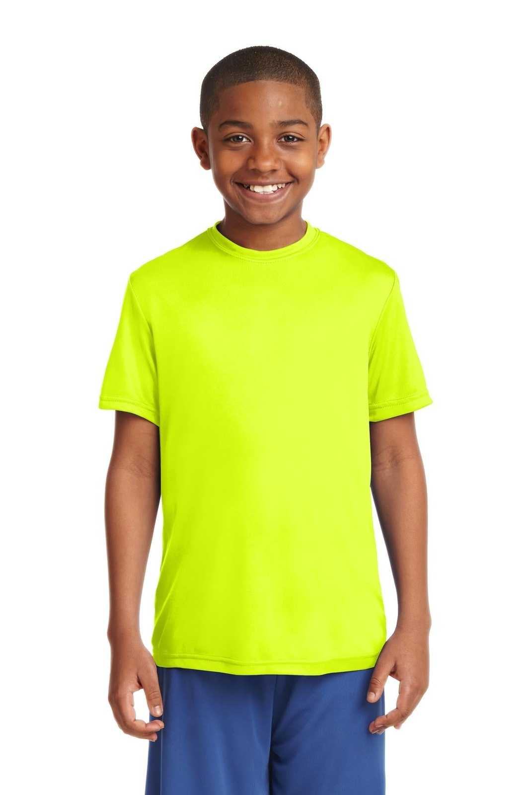 Sport-Tek YST350 Youth PosiCharge Competitor Tee - Neon Yellow - HIT a Double - 1