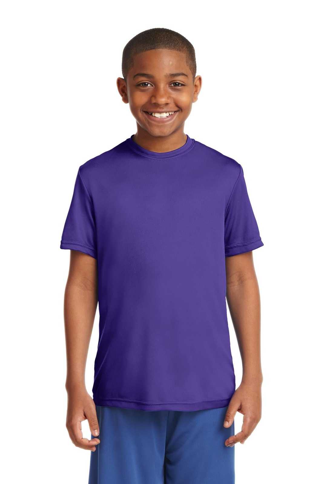 Sport-Tek YST350 Youth PosiCharge Competitor Tee - Purple - HIT a Double - 1