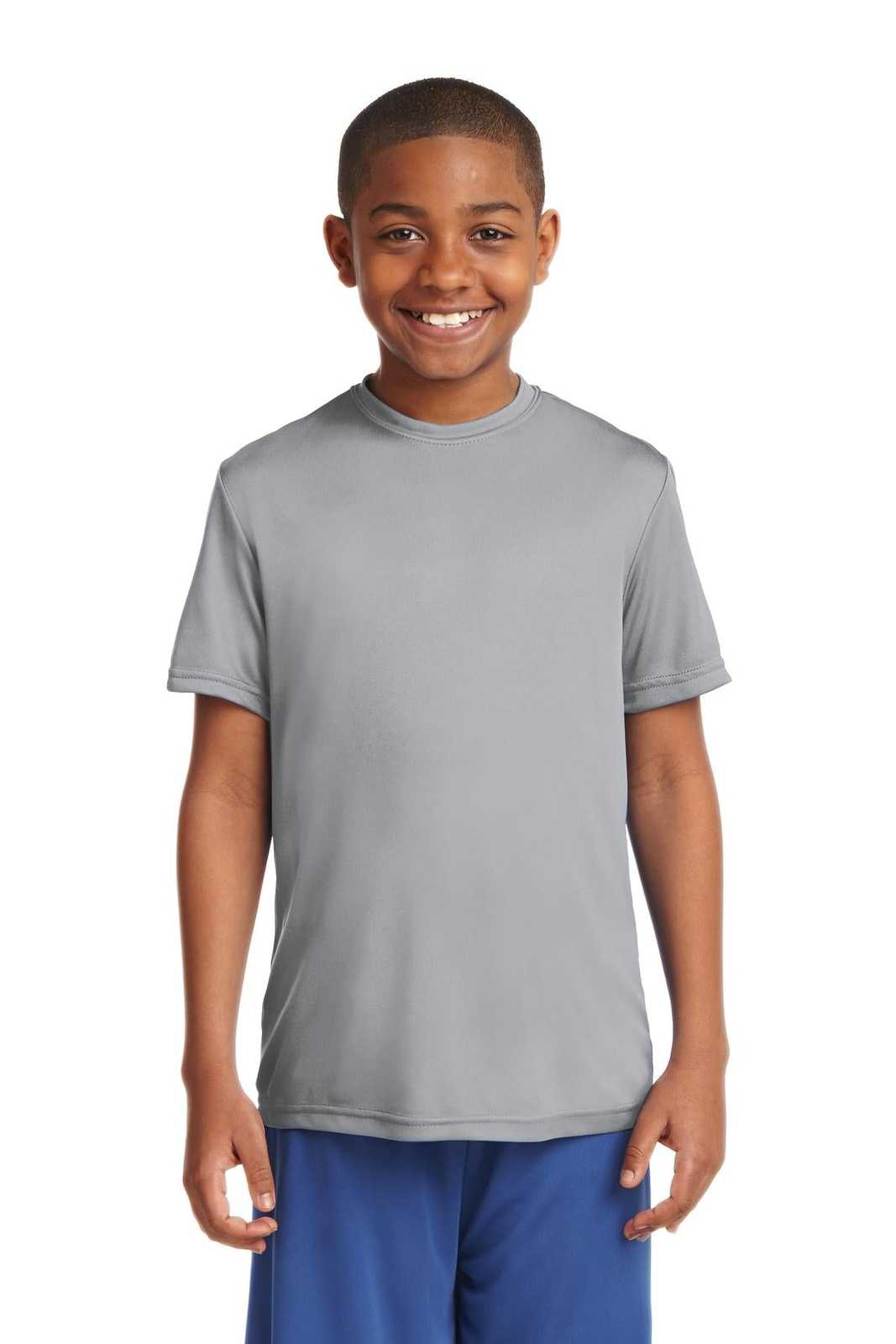 Sport-Tek YST350 Youth PosiCharge Competitor Tee - Silver - HIT a Double - 1