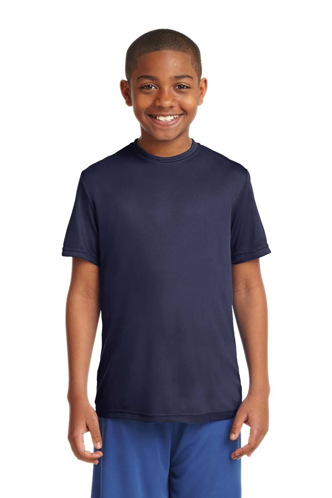 Sport-Tek YST350 Youth PosiCharge Competitor Tee - True Navy - HIT a Double - 1