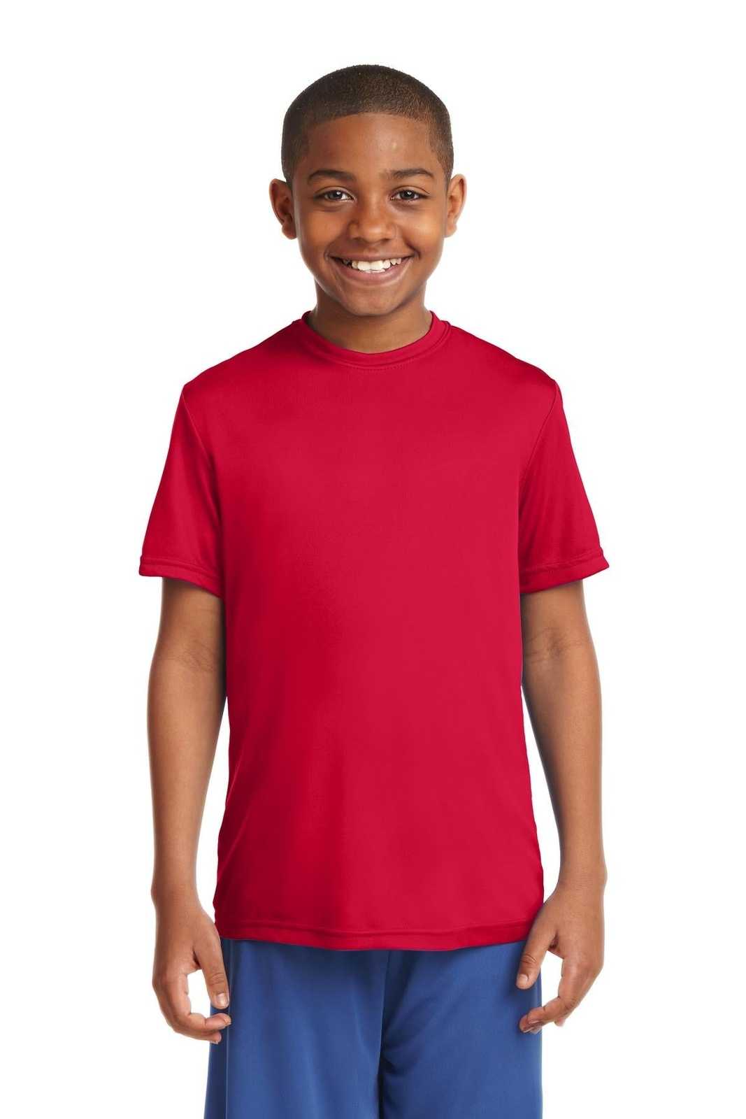 Sport-Tek YST350 Youth PosiCharge Competitor Tee - True Red - HIT a Double - 1