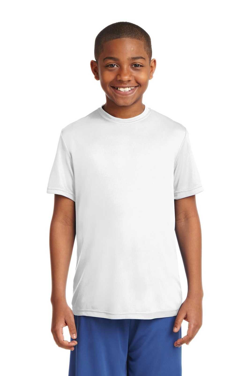 Sport-Tek YST350 Youth PosiCharge Competitor Tee - White - HIT a Double - 1