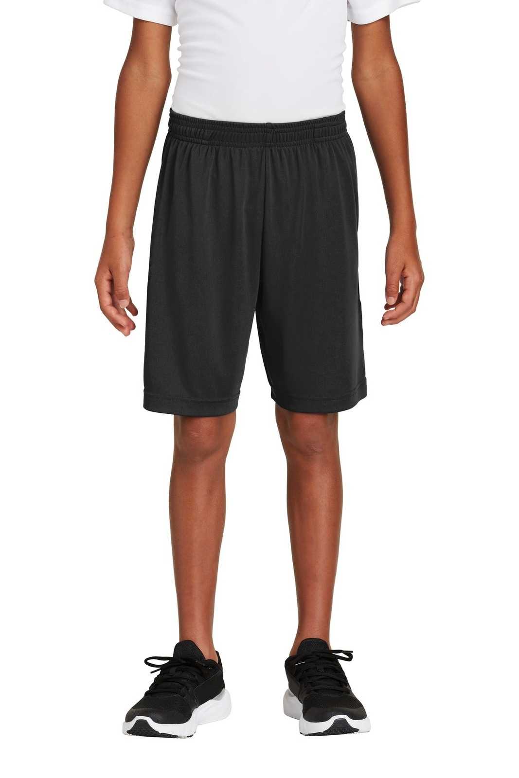 Sport-Tek YST355P Youth PosiCharge Competitor Pocketed Short - Black - HIT a Double - 1