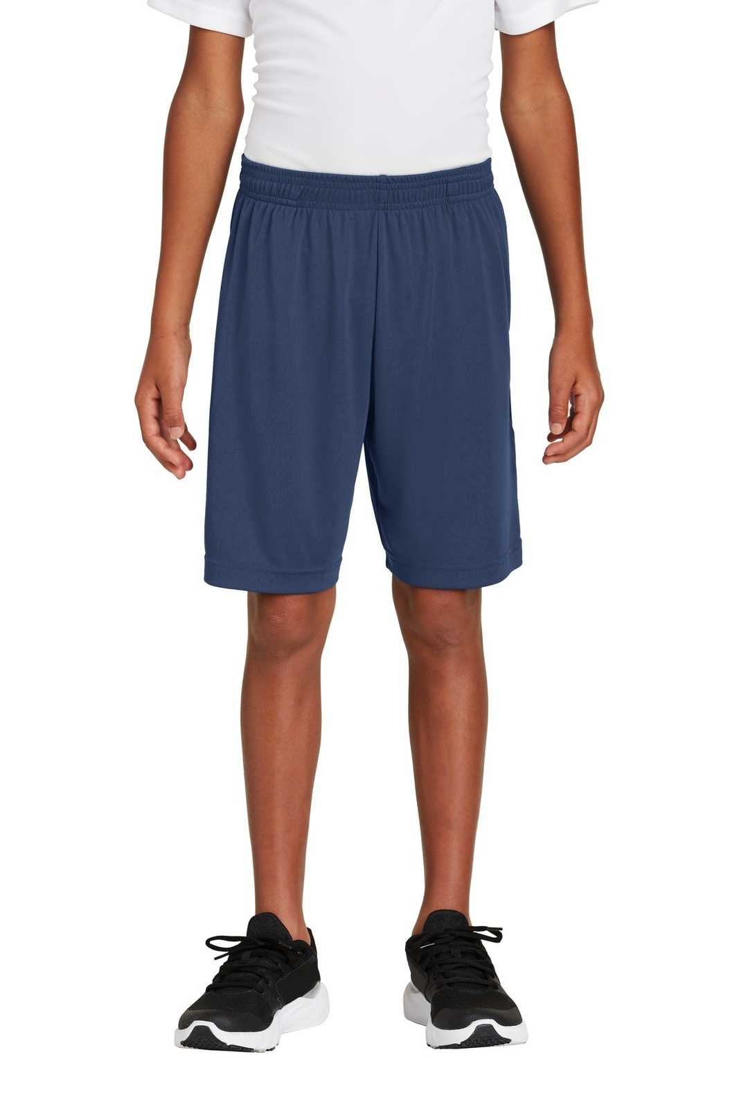 Sport-Tek YST355P Youth PosiCharge Competitor Pocketed Short - True Navy - HIT a Double - 1