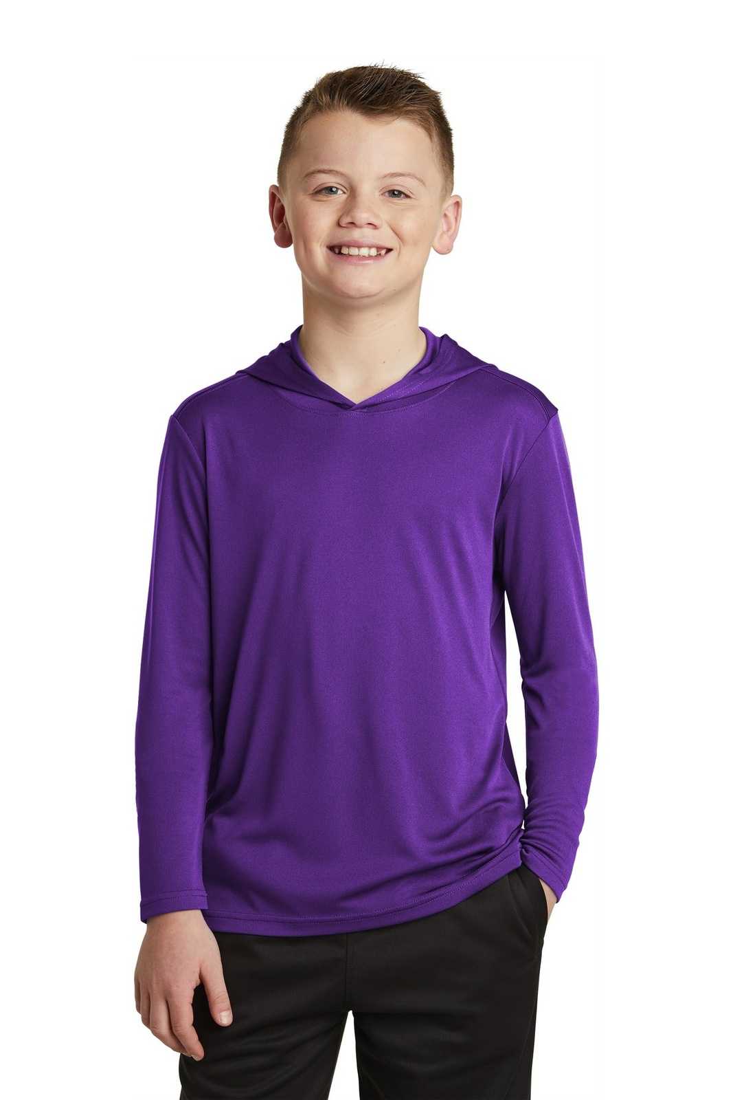 Sport-Tek YST358 Youth PosiCharge Competitor Hooded Pullover - Purple - HIT a Double - 1