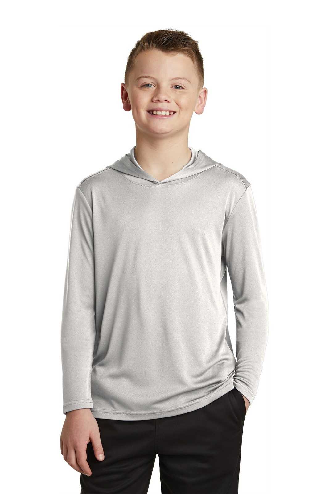 Sport-Tek YST358 Youth PosiCharge Competitor Hooded Pullover - Silver - HIT a Double - 1