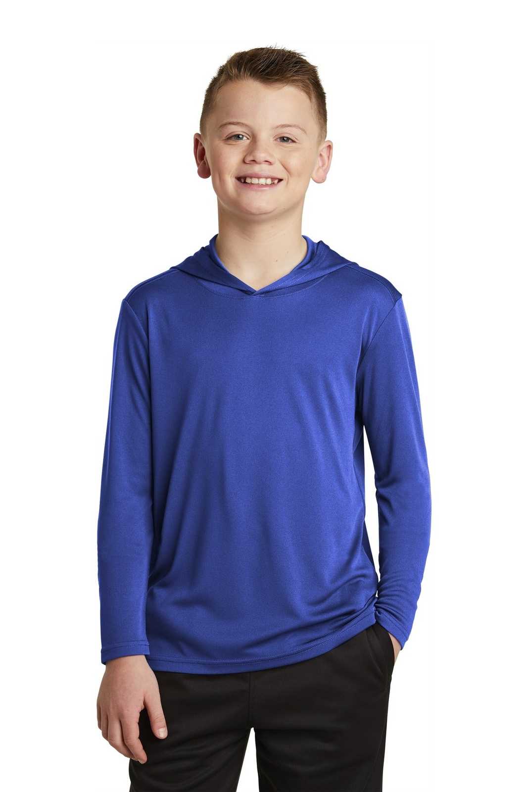 Sport-Tek YST358 Youth PosiCharge Competitor Hooded Pullover - True Royal - HIT a Double - 1