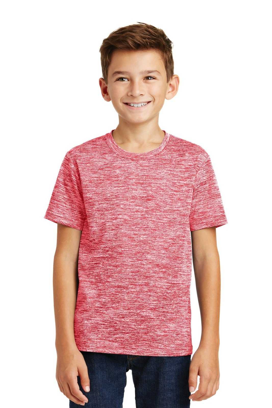 Sport-Tek YST390 Youth PosiCharge Electric Heather Tee - Deep Red Electric - HIT a Double - 1