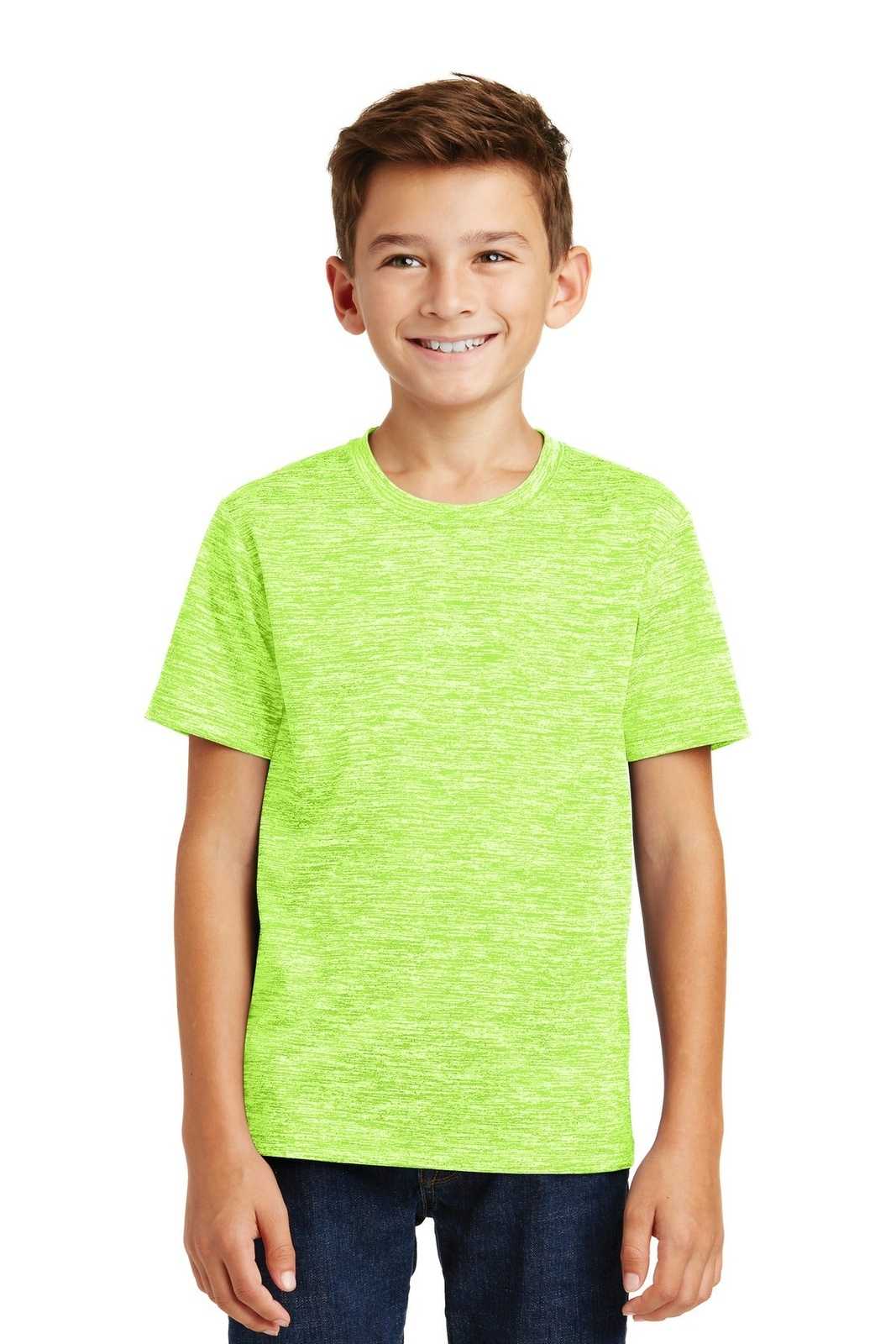 Sport-Tek YST390 Youth PosiCharge Electric Heather Tee - Lime Shock Electric - HIT a Double - 1