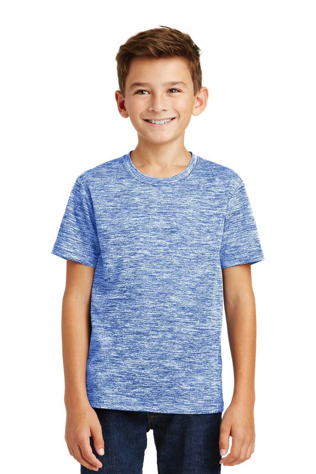 Sport-Tek YST390 Youth PosiCharge Electric Heather Tee - True Royal Electric - HIT a Double - 1
