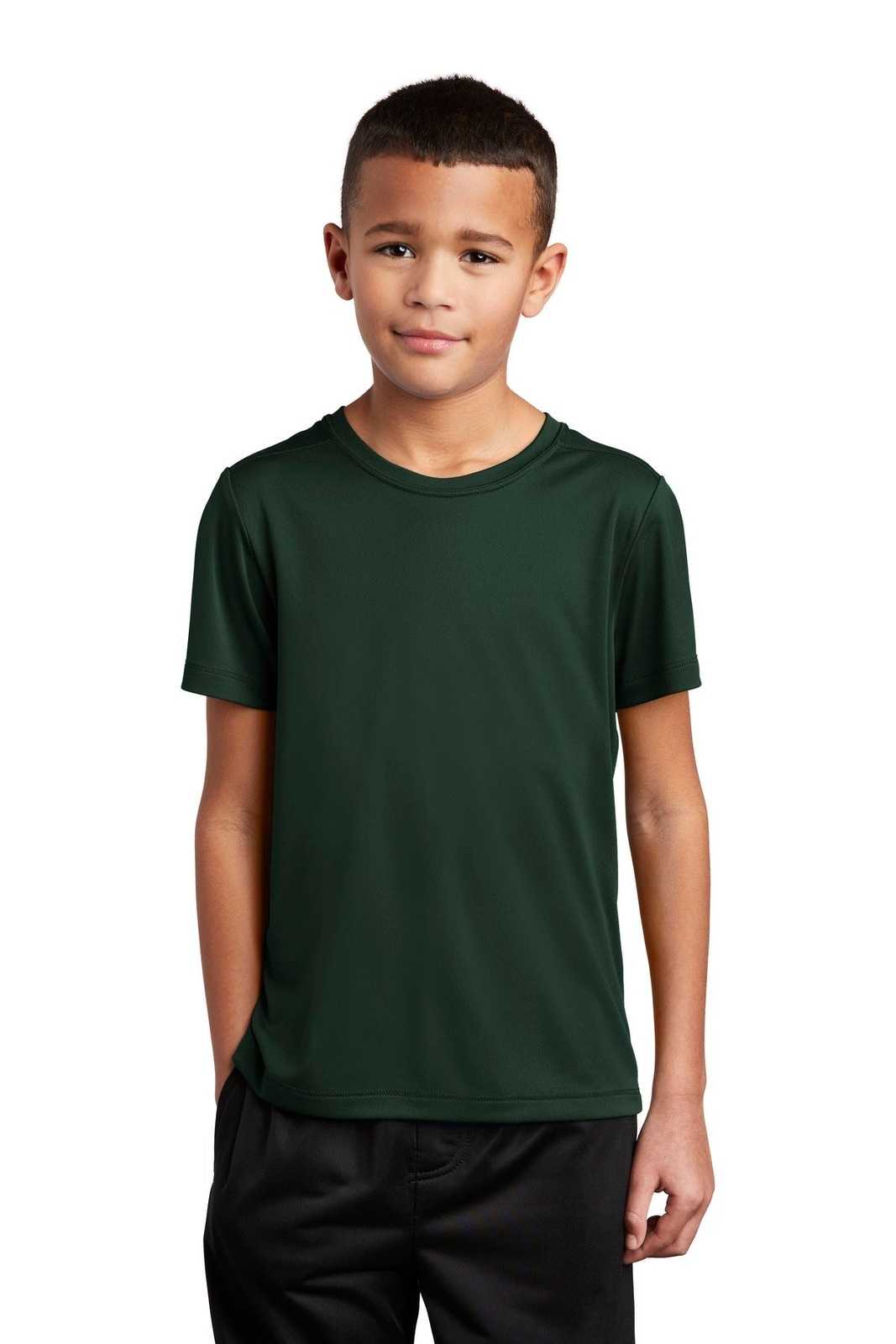 Sport-Tek YST420 Youth Posi-UV Pro Tee - Forest Green - HIT a Double - 1