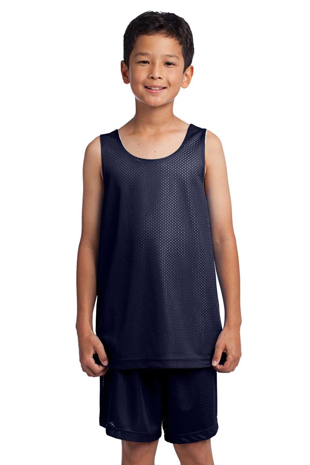 Sport-Tek YST500 Youth PosiCharge Classic Mesh Reversible Tank - True Navy - HIT a Double - 1
