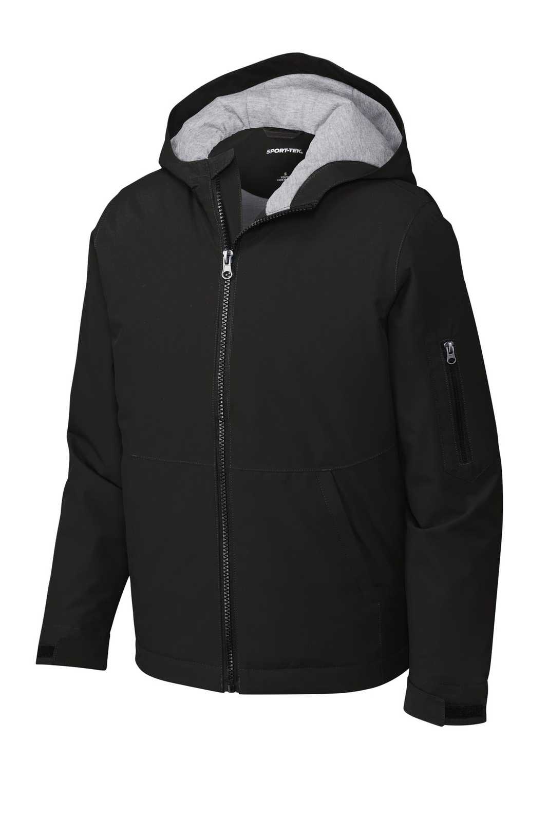 Sport-Tek YST56 Youth Waterproof Insulated Jacket - Black - HIT a Double - 2