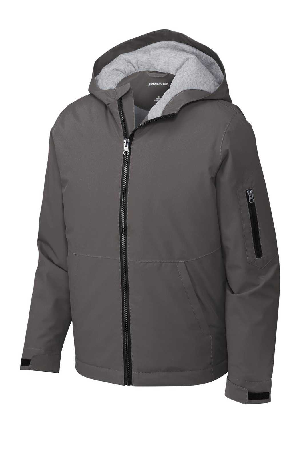 Sport-Tek YST56 Youth Waterproof Insulated Jacket - Graphite - HIT a Double - 2