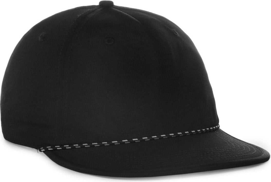 OC Sports OC 504 Packable Flat Visor With Cord Cap - Black - HIT a Double - 1