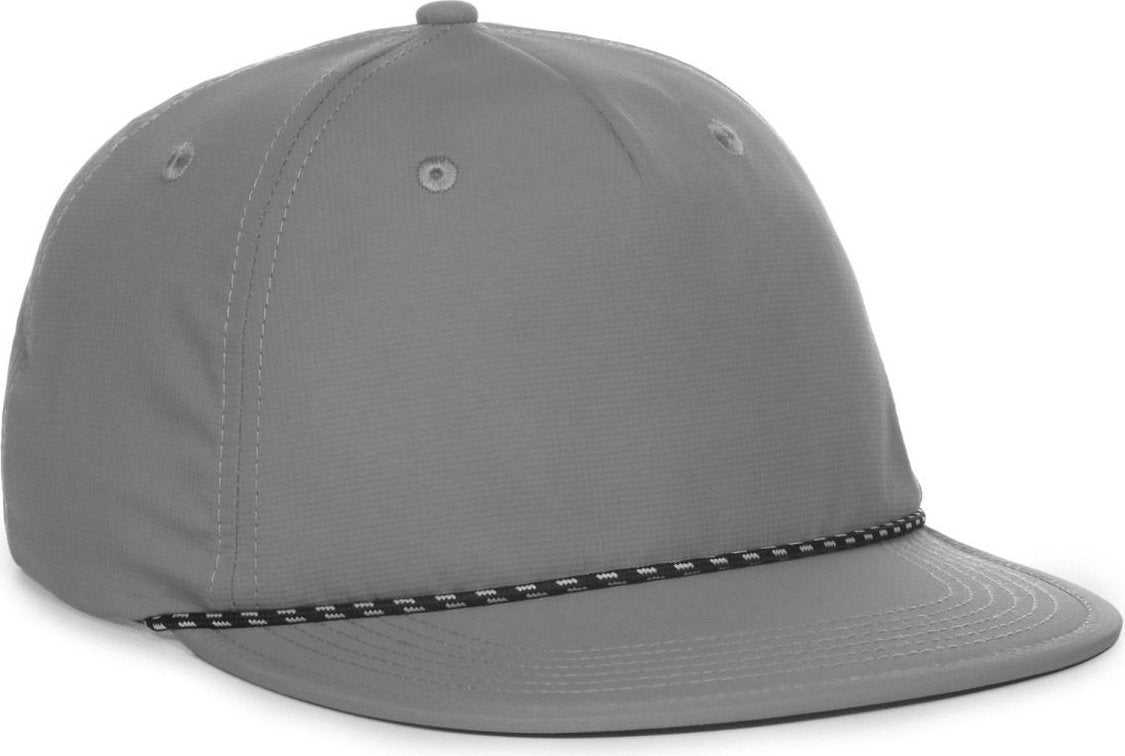 OC Sports OC 504 Packable Flat Visor With Cord Cap - Gray - HIT a Double - 1