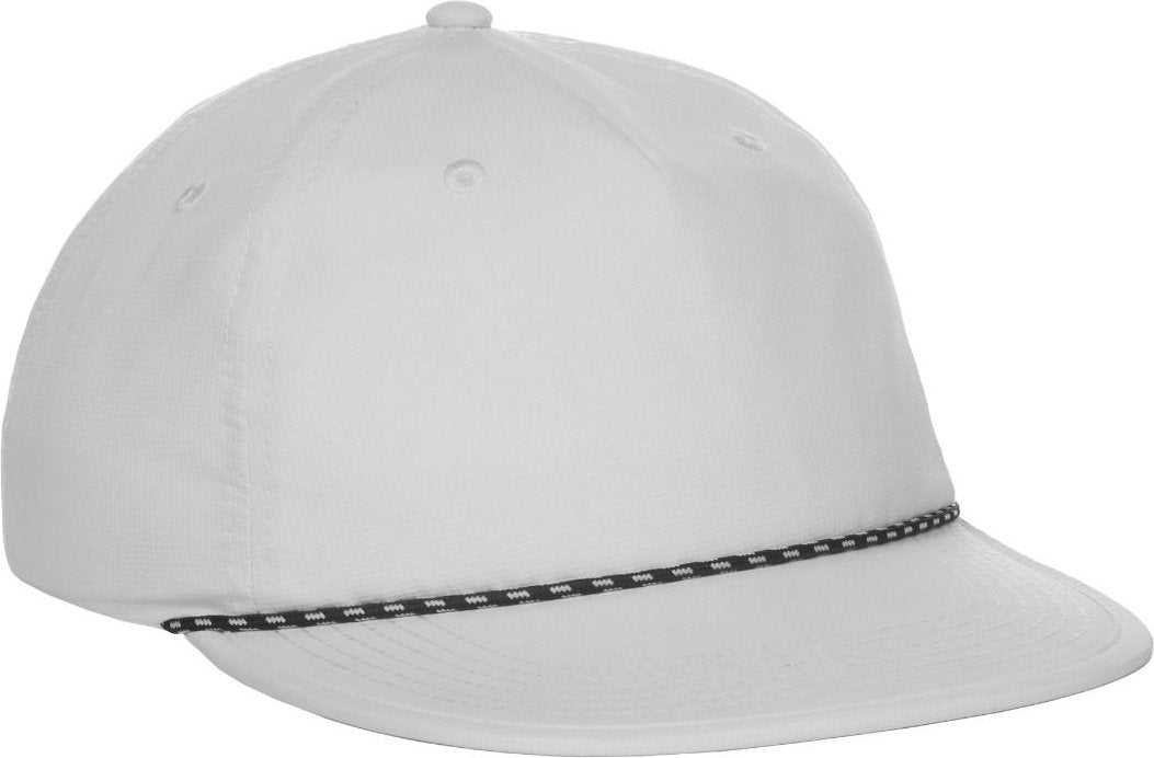 OC Sports OC 504 Packable Flat Visor With Cord Cap - White - HIT a Double - 1