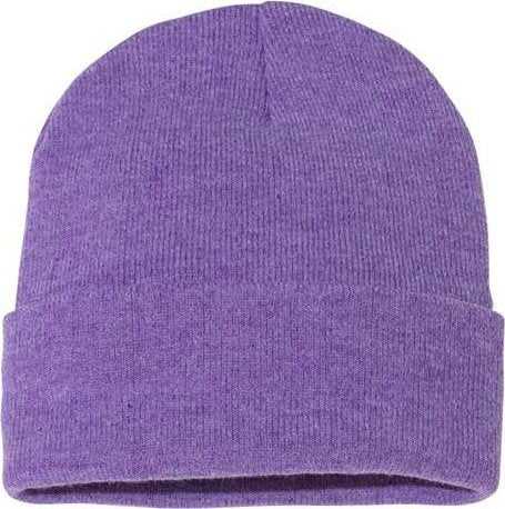 Sportsman SP12 Solid 12&quot; Cuffed Beanie - Heather Purple - HIT a Double - 2