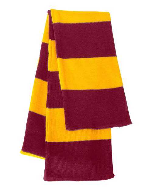 Sportsman SP02 Rugby-Striped Knit Scarf - Cardinal Gold - HIT a Double