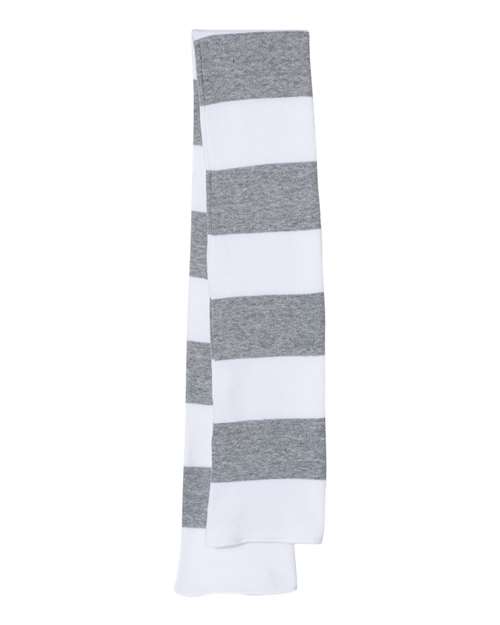 Sportsman SP02 Rugby-Striped Knit Scarf - White Heather Grey - HIT a Double