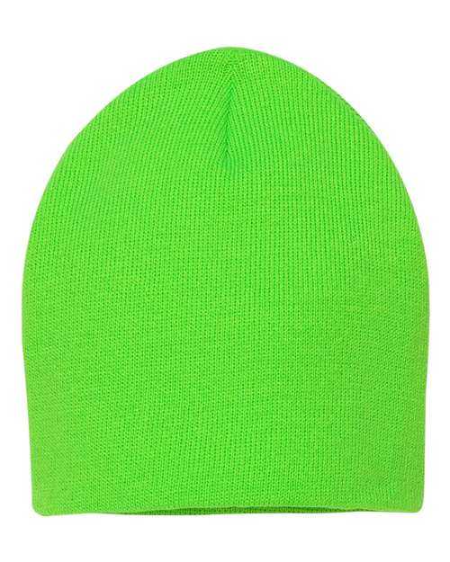 Sportsman SP08 8&quot; Knit Beanie - Neon Green - HIT a Double