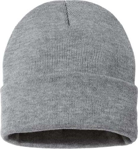 Sportsman SP12JL Jersey Lined 12&quot; Cuffed Beanie - Heather Grey - HIT a Double