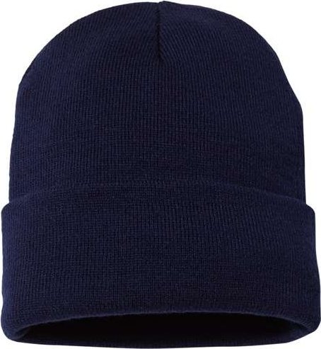 Sportsman SP12JL Jersey Lined 12&quot; Cuffed Beanie - Navy - HIT a Double