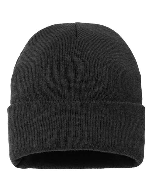 Sportsman SP12SL Sherpa Lined 12&quot; Cuffed Beanie - Black - HIT a Double