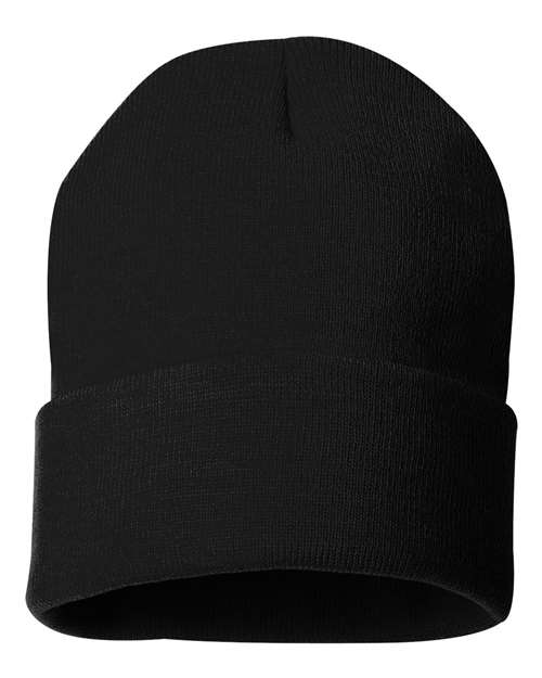 Sportsman SP12 Solid 12" Cuffed Beanie - Black - HIT a Double