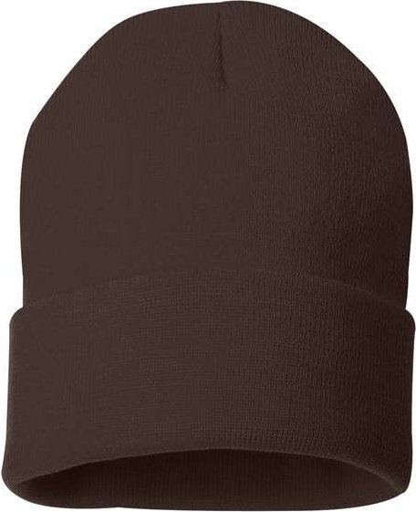 Sportsman SP12 Solid 12&quot; Cuffed Beanie - Brown - HIT a Double