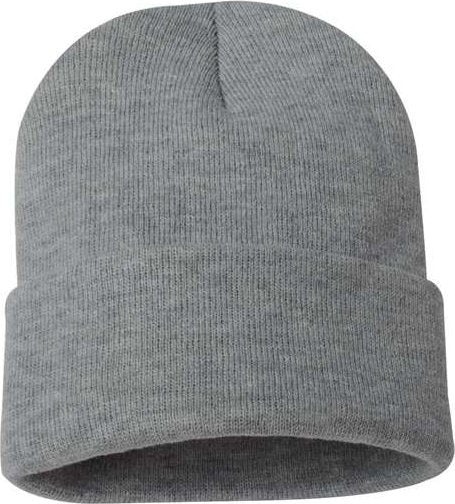 Sportsman SP12 Solid 12&quot; Cuffed Beanie - Dark Heather Grey - HIT a Double