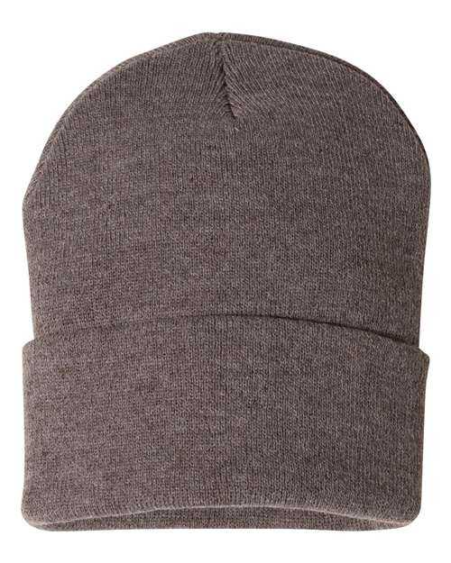 Sportsman SP12 Solid 12&quot; Cuffed Beanie - Heather Brown - HIT a Double