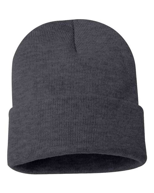 Sportsman SP12 Solid 12" Cuffed Beanie - Heather Charcoal - HIT a Double