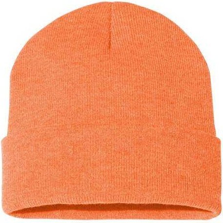 Sportsman SP12 Solid 12&quot; Cuffed Beanie - Heather Orange - HIT a Double