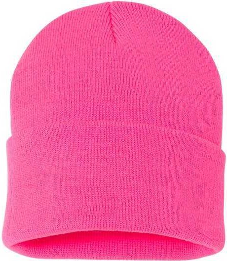 Sportsman SP12 Solid 12&quot; Cuffed Beanie - Neon Pink - HIT a Double