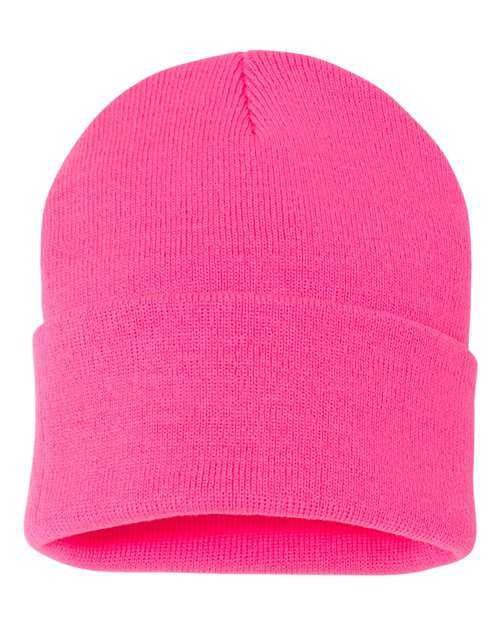 Sportsman SP12 Solid 12&quot; Cuffed Beanie - Neon Pink - HIT a Double