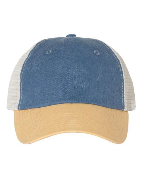 Sportsman SP510 Pigment-Dyed Trucker Cap - Royal Mustard Stone - HIT a Double