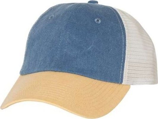 Sportsman SP510 Pigment-Dyed Trucker Cap - Royal Mustard Stone - HIT a Double
