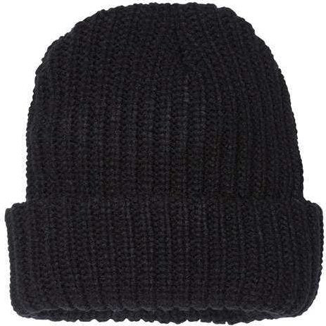 Sportsman SP90 12&quot; Chunky Knit Cuffed Beanie - Black - HIT a Double