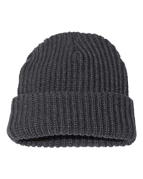 Sportsman SP90 12&quot; Chunky Knit Cuffed Beanie - Charcoal - HIT a Double