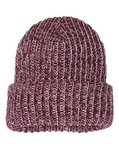 Sportsman SP90 12&quot; Chunky Knit Cuffed Beanie - Maroon Natural - HIT a Double